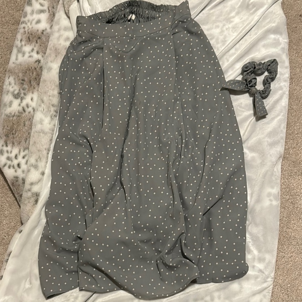 OAK + FORT Gray Midi Bubble Skirt